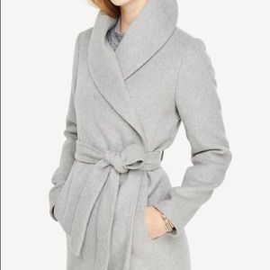 Ann Taylor grey wool wrap coat